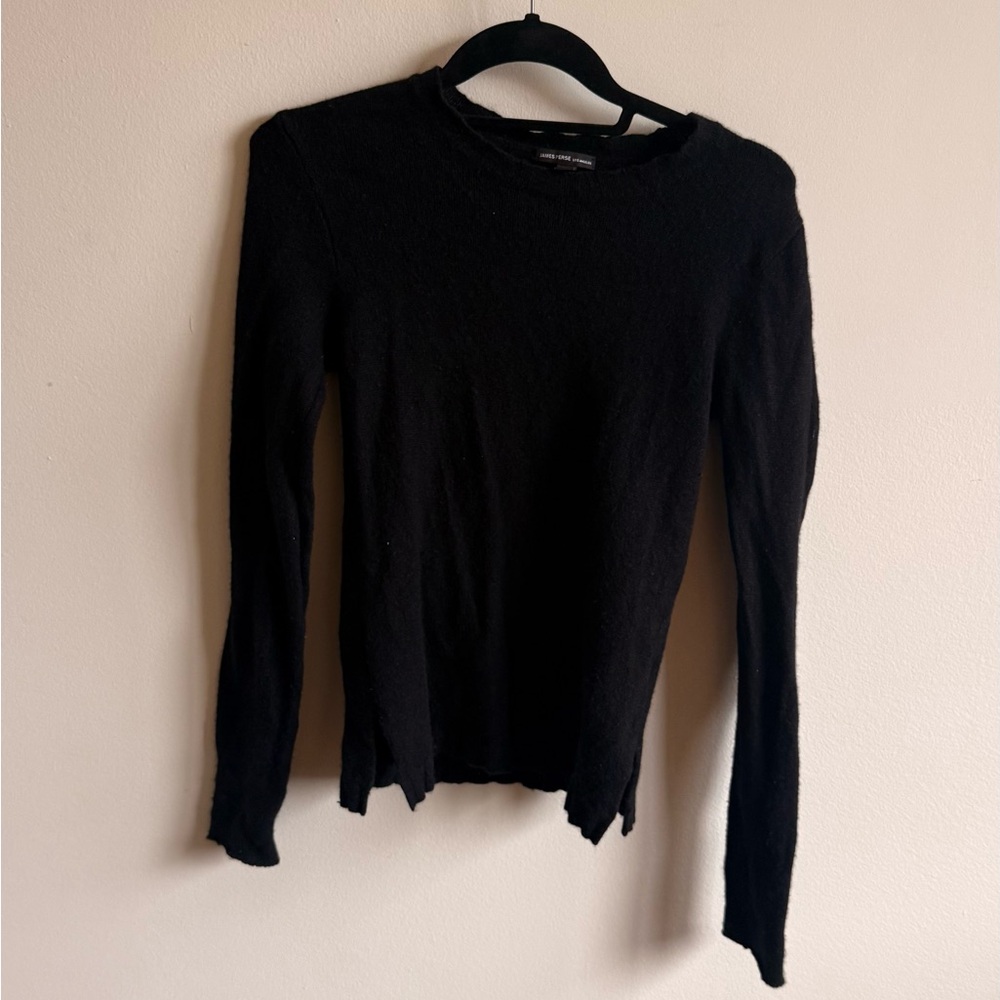 James Perse 100% cashmere Black Long-Sleeve Crewneck sweater